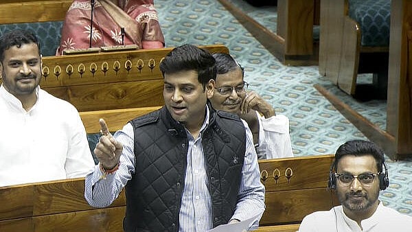 <div class="paragraphs"><p>Shiv Sena MP Shrikant Eknath Shinde speaks in the Lok Sabha during the Budget session of Parliament, in New Delhi, Tuesday</p></div>