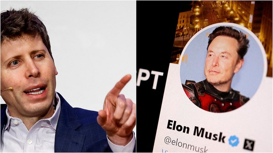 <div class="paragraphs"><p>Sam Altman; Illustration showing Elon Musk's profile picture on X. </p></div>