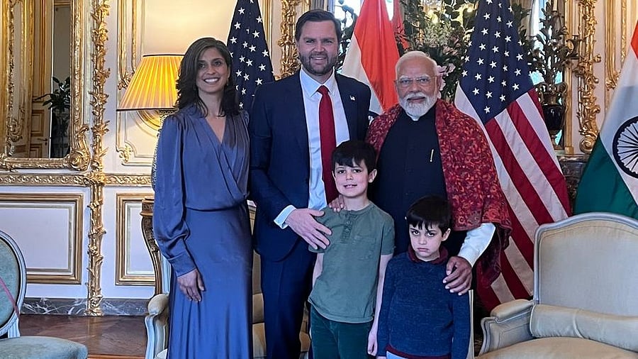 <div class="paragraphs"><p>PM Modi seen here with&nbsp;US Vice President J D Vance and his family.</p></div>