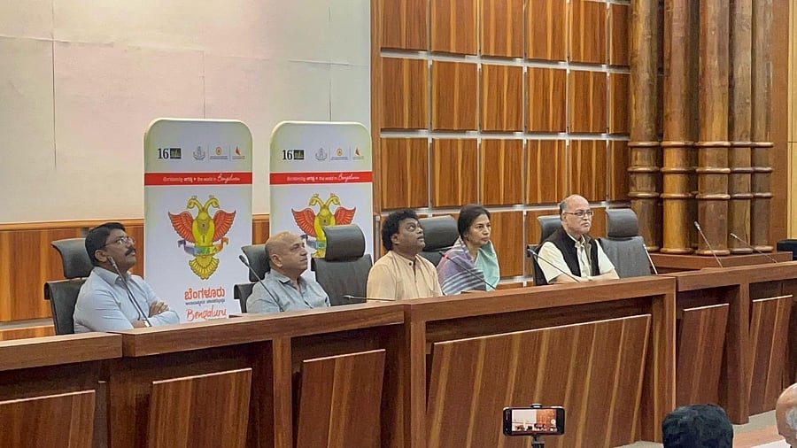 <div class="paragraphs"><p>From left:&nbsp;Himantharaju G (Registrar, Karnataka Chalanachitra Academy), Hemant M Nimbalkar (Commissioner Dept of Information and Public Relations), Sadhu Kokila (Chairperson of the Karnataka Chalanachitra Academy), B B Cauvery (Secretary of the government, Dept of Information and Public Relations), and Artistic director N Vidyashankar.</p></div>