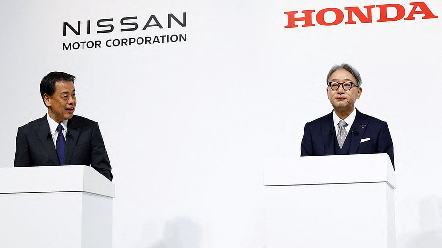 <div class="paragraphs"><p>Makoto Uchida, President and CEO of Nissan Motor Corporation and Toshihiro Mibe, President and CEO of Honda</p></div>