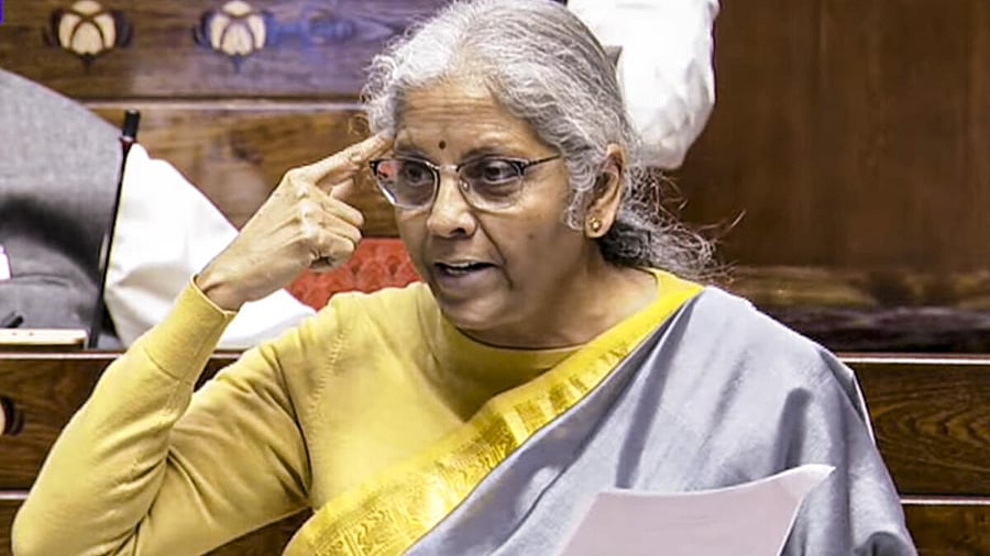 <div class="paragraphs"><p>Union Finance Minister Nirmala Sitharaman speaks in the Rajya Sabha during the Budget session of Parliament, in New Delhi, Thursday, Feb. 13, 2025.</p></div>