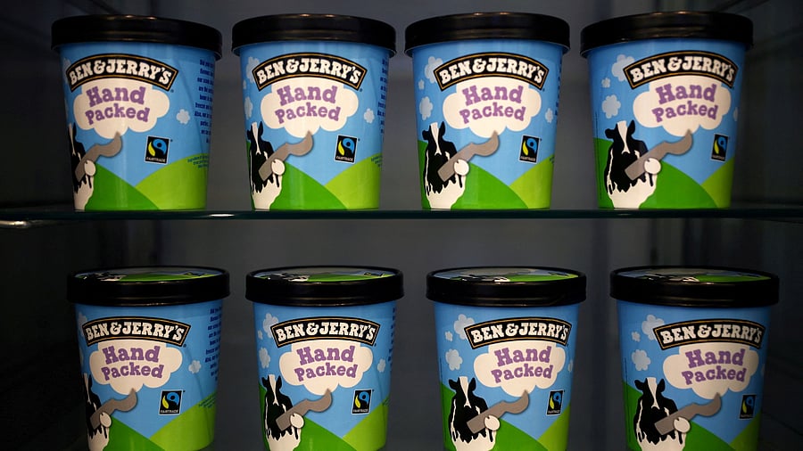 <div class="paragraphs"><p>Ice creams of Ben & Jerry's, a Unilever brand, are seen at their shop in London, Britain.</p></div>