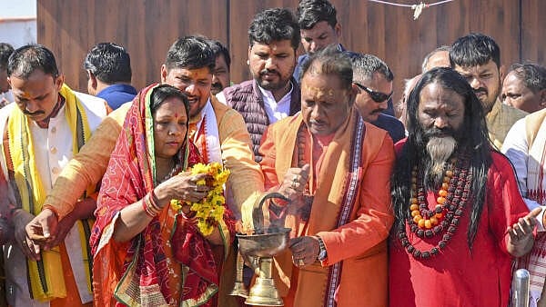 <div class="paragraphs"><p>Chhattisgarh Chief Minister Vishnu Deo Sai with wife performs rituals at Sangam during the ongoing ‘Maha Kumbh Mela’ festival, in Prayagraj, Uttar Pradesh.</p></div>