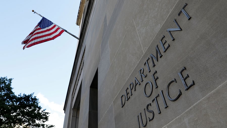 <div class="paragraphs"><p>Signage is seen at the United States Department of Justice headquarters in Washington, DC</p></div>