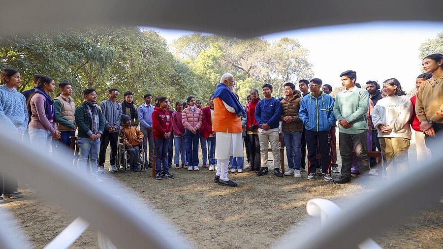 <div class="paragraphs"><p>Prime Minister Narendra Modi interacts with students on different aspects of stress-free exams under Pariksha Pe Charcha programme, in New Delhi.</p></div>
