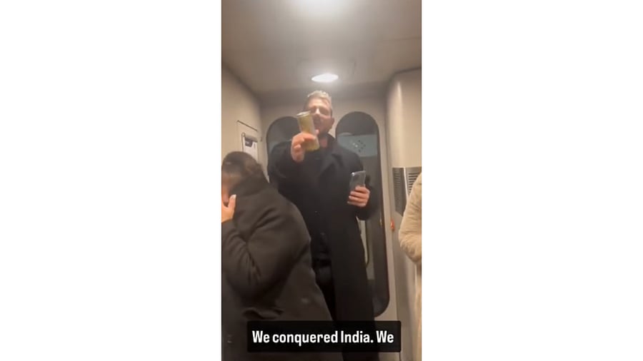 <div class="paragraphs"><p>A screengrab of the video where the man can be seen making racial abuses.</p></div>