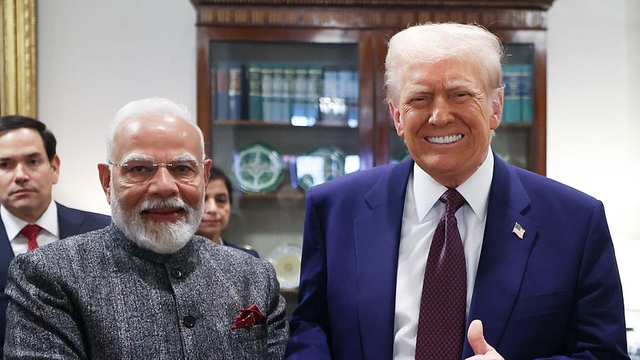 <div class="paragraphs"><p>Prime Minister Narendra Modi during a meeting with US President Donald Trump at the White House, in Washington.</p></div>