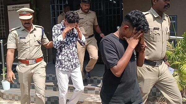 <div class="paragraphs"><p>Kottayam police personnel escort students who were arrested for allegedly ragging first-year students at the Government Nursing College, in Kottayam, Kerala, Wednesday, Feb. 12, 2025. A case was registered after three first-year students lodged a complaint, alleging that the ragging had been ongoing for nearly three months at the nursing institute, which functions under the Government Medical College.</p></div>