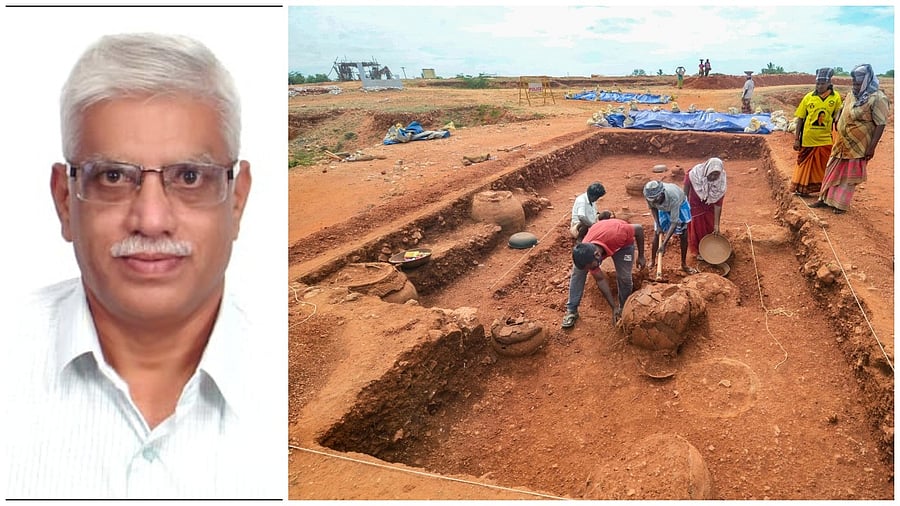 <div class="paragraphs"><p>(From L to R) Prof K Rajan, a renowned academic and co-author of the report ‘Antiquity of Iron’ by the Tamil Nadu State Department of Archaeology (TNSDA); Archaeologists and workers carefully dig the soil as part of the excavation work at Sivagalai in Thoothukudi district</p></div>