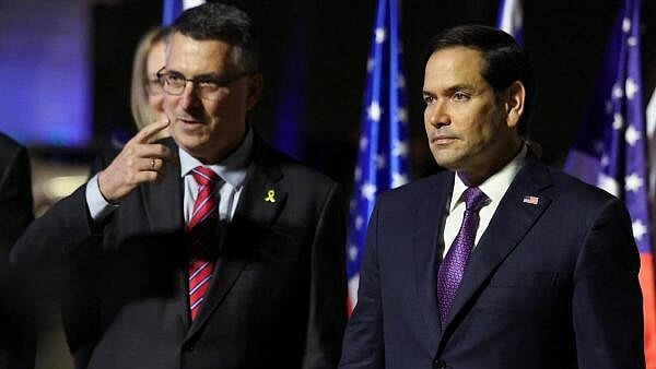 <div class="paragraphs"><p>Israel's Foreign Minister Gideon Sa'ar welcomes U.S. Secretary of State Marco Rubio as he arrives in Israel, on the first leg of his Middle East trip, in Tel Aviv, Israel, February 15, 2025</p></div>
