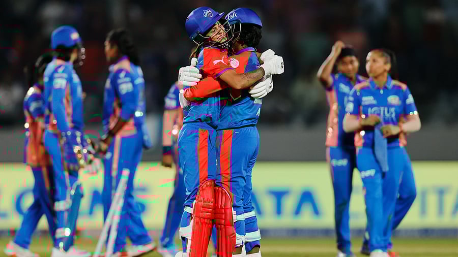 <div class="paragraphs"><p>Delhi Capitals player celebrate during their match against Mumbai Indians.</p></div>