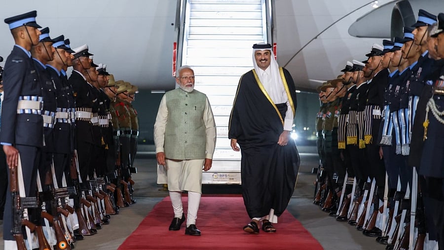 <div class="paragraphs"><p>PM Modi with&nbsp;Amir of Qatar Sheikh Tamim Bin Hamad Al-Thani.&nbsp;</p></div>