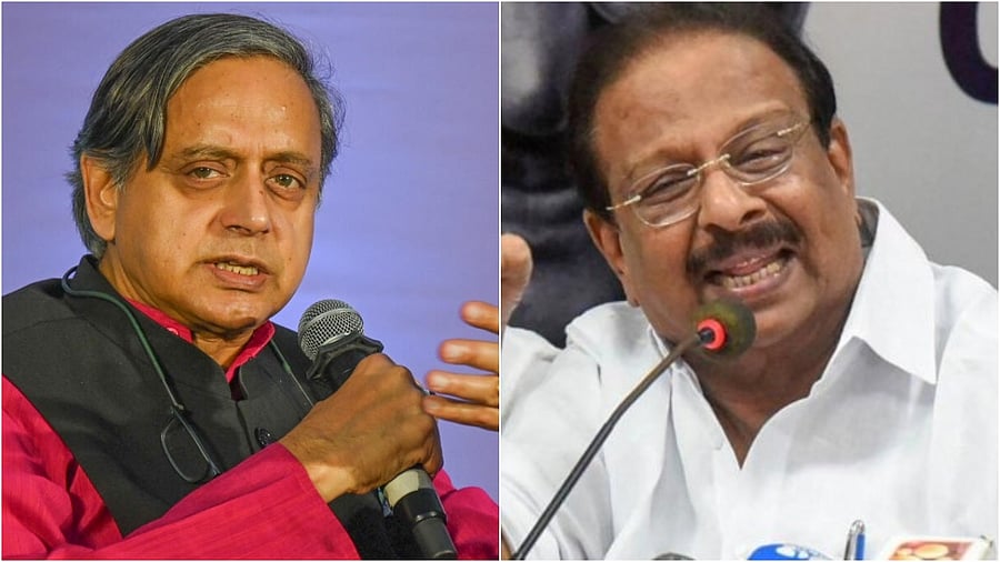 <div class="paragraphs"><p>Shashi Tharoor and K Sudhakaran(R)</p></div>