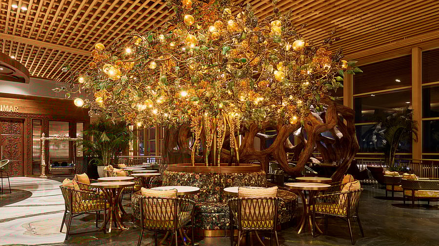 A ‘Wishing Tree’ installation at the Seven Sisters Tea Room in the international lounge.