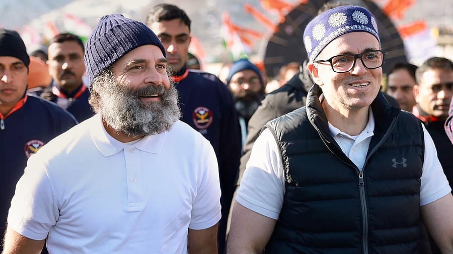 <div class="paragraphs"><p>Omar Abdullah and Rahul Gandhi&nbsp;</p></div>