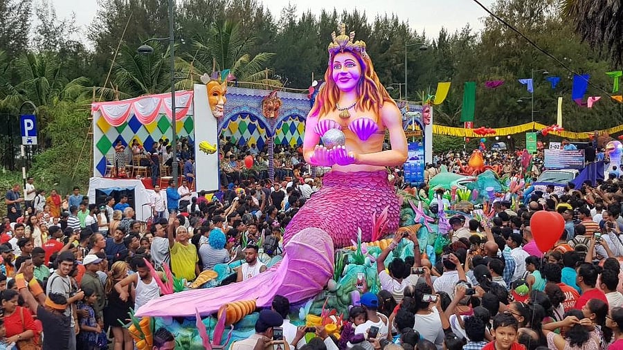 <div class="paragraphs"><p>People participate in the float parade during the Goa carnival in Panaji in 2018.</p></div>