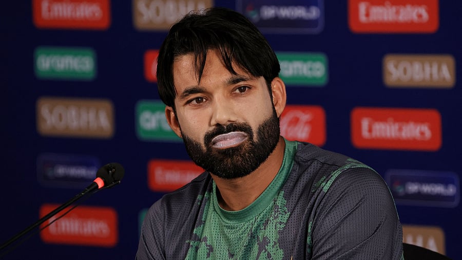 <div class="paragraphs"><p> Rizwan during a press conference </p></div>