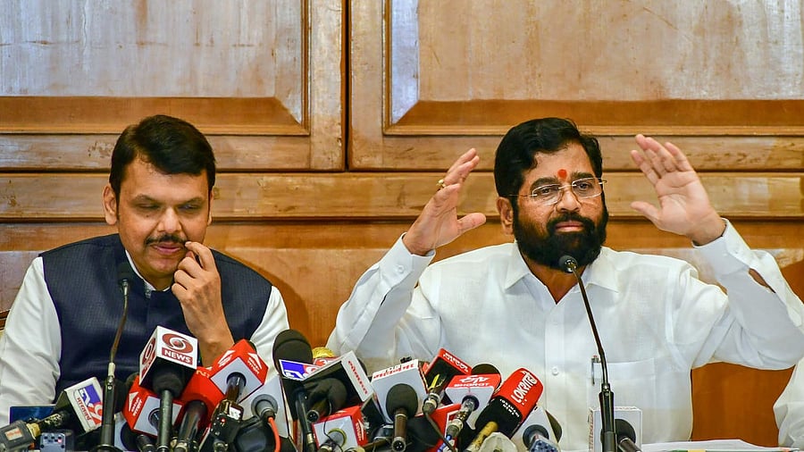 <div class="paragraphs"><p>Maharashtra Chief Minister Devendra Fadnavis with his deputy Eknath Shinde </p></div>