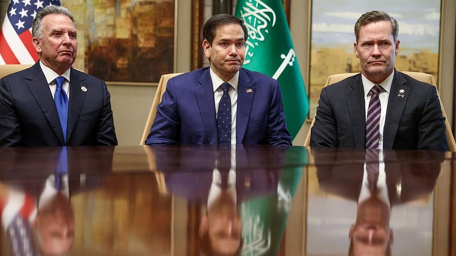 <div class="paragraphs"><p>U.S. Secretary of State Marco Rubio, U.S. National Security Advisor Mike Waltz and U.S. Middle East envoy Steve Witkoff attend an interview after meeting with Russian Foreign Minister Sergei Lavrov and Russian President Vladimir Putin's foreign policy advisor Yuri Ushakov, at Diriyah Palace, in Riyadh, Saudi Arabia, February 18, 2025.</p></div>