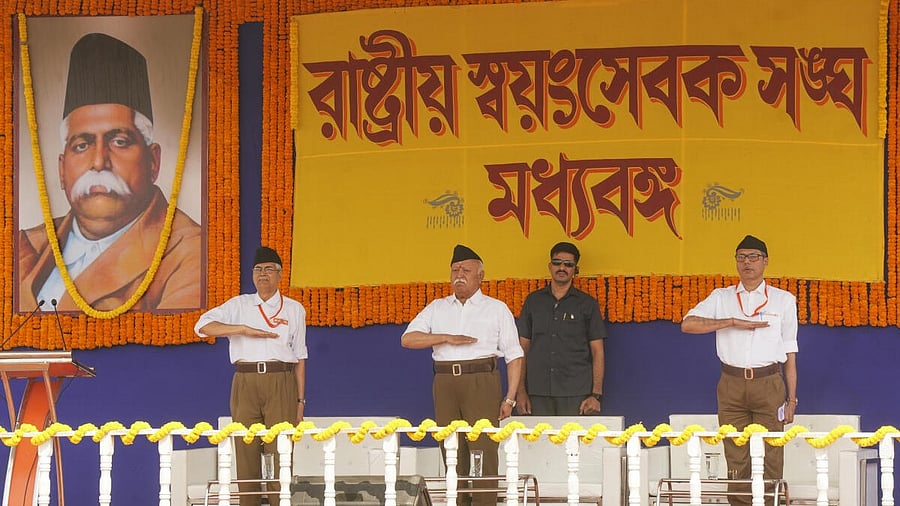 <div class="paragraphs"><p>RSS chief Mohan Bhagwat during a public meeting at Talit SAI Complex in east Bardhaman, West Bengal, Sunday, Feb. 16, 2025.</p></div>