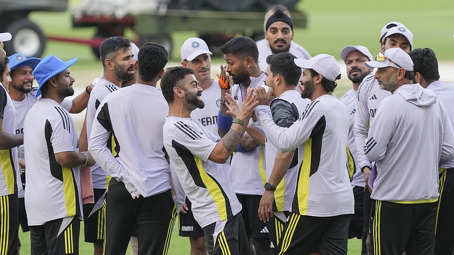 <div class="paragraphs"><p>Indian players go through their paces during a training session in Dubai ahead of the match against Bangladesh.&nbsp;</p></div>