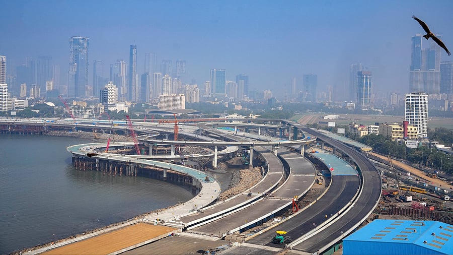 <div class="paragraphs"><p>Mumbai: Aerial view of an under-construction portion of the Coastal Road Expressway along the Arabian Sea, in Mumbai. Representative image.</p></div>