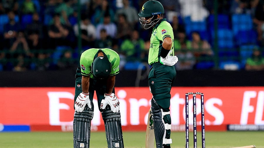 <div class="paragraphs"><p>Pakistan's Babar Azam and Fakhar Zaman during the match.&nbsp;</p></div>