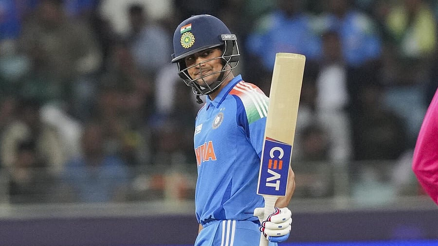 <div class="paragraphs"><p>Shubman Gill celebrates his century. </p></div>