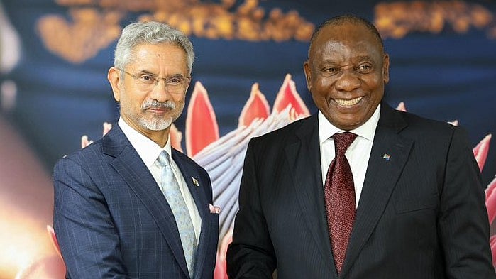 <div class="paragraphs"><p>External Affairs Minister S Jaishankar with South African President Cyril Ramaphosa.</p></div>