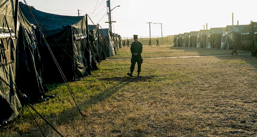 <div class="paragraphs"><p>A tent encampment being set up for the migrant operation at Guantánamo Bay, Cuba, earlier this month.</p></div>