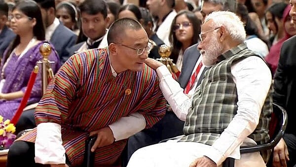 <div class="paragraphs"><p>Prime Minister Narendra Modi with Bhutanese PM Tshering Tobgay during the inauguration of the first edition of the SOUL Leadership conclave, in New Delhi.&nbsp;</p></div>
