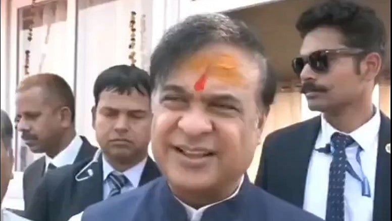 <div class="paragraphs"><p>Assam CM Himanta Biswa Sarma after talking to media after takling a dip at Maha Kumbh.</p></div>