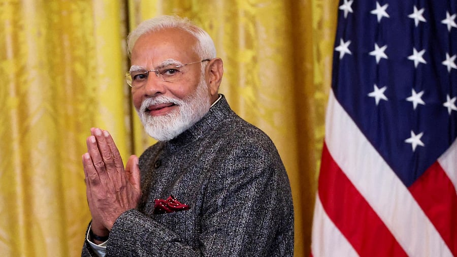 <div class="paragraphs"><p>Prime Minister Narendra Modi gestures as he arrives for a joint press conference with US President Donald Trump at the White House in Washington, DC, US, February 13, 2025. </p></div>