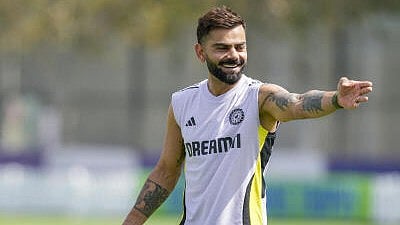 <div class="paragraphs"><p>India's Virat Kohli during a practice session ahead of the ICC Champions Trophy match between India and Pakistan, in Dubai, UAE, Saturday, Feb. 22, 2025.</p></div>