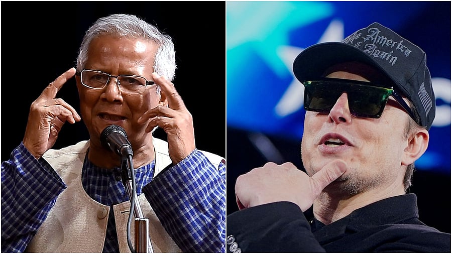 <div class="paragraphs"><p>Bangladesh interim government's Chief Adviser Muhammad Yunus (L), Elon Musk. </p></div>