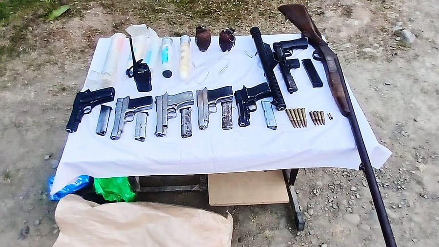 <div class="paragraphs"><p>Weapons seized by security forces.</p></div>