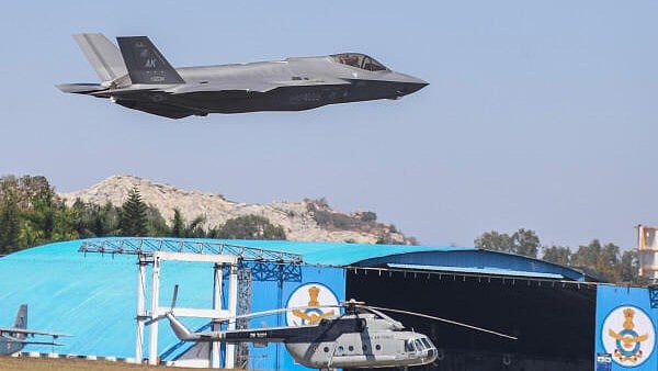 <div class="paragraphs"><p>F35 Aerial display at Aero India 2025 by Ministry of Defence and Department of Defence Productions at Yelahanka Air Force Station Bengaluru on Wednesday 12th February 2025.</p></div>