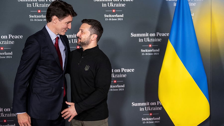 <div class="paragraphs"><p> Justin Trudeau with Ukraine President Volodymyr Zelenskyy.</p></div>