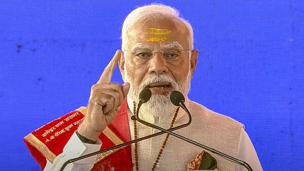 <div class="paragraphs"><p>rime Minister Narendra Modi addresses during the foundation stone laying of Bageshwar Dham Medical & Science Research Institute in Madhya Pradesh. </p></div>