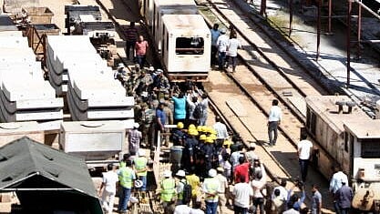 <div class="paragraphs"><p>A rescue operation underway after a portion of the Srisailam Left Bank Canal (SLBC) tunnel collapsed, in Nagarkurnool district,</p></div>