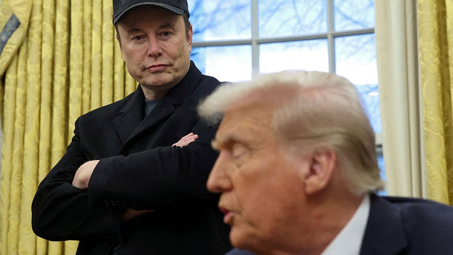<div class="paragraphs"><p>Elon Musk listens to US President Donald Trump speak in the Oval Office of the White House in Washington, DC, February 11, 2025.</p></div>