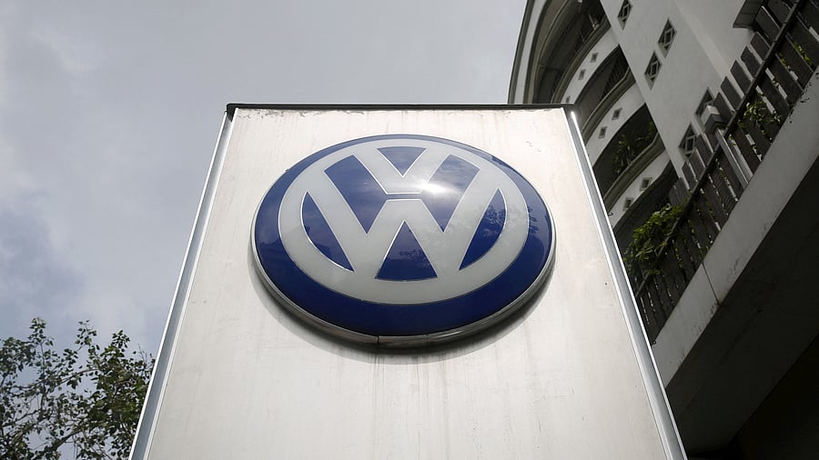 <div class="paragraphs"><p>The Volkswagen logo is pictured at a dealership in Mumbai.</p></div>