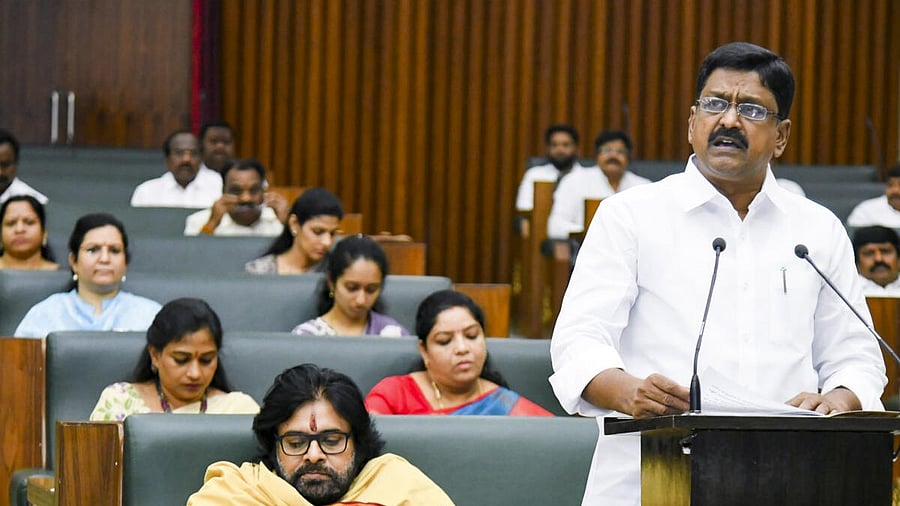 <div class="paragraphs"><p>Finance Minister Payyavula Keshav presents the state budget for 2025-26 in the state Legislative Assembly.</p></div>