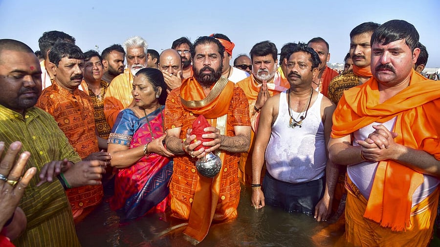 <div class="paragraphs"><p>Eknath Shinde at Maha Kumbh Mela</p><p></p></div>