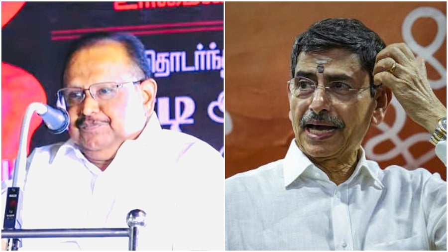 <div class="paragraphs"><p>Tamil Nadu Law Minister S Regupathy and Tamil Nadu Governor R N Ravi.</p></div>