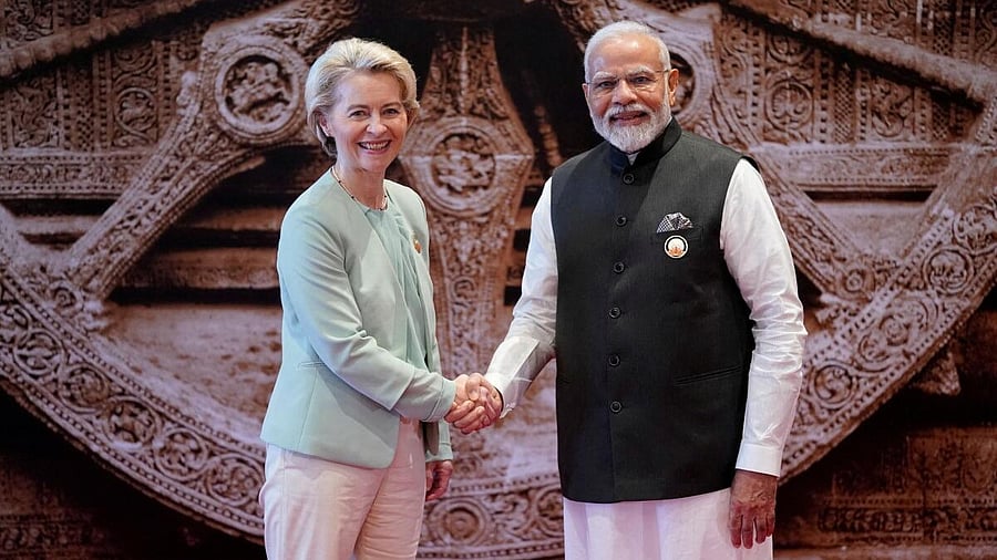 <div class="paragraphs"><p>Prime Minister Narendra Modi with President of the European Union Ursula von der Leyen.</p></div>