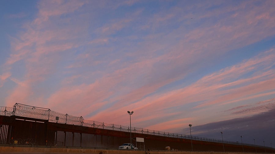 <div class="paragraphs"><p>A general view shows the border wall between the United States and Mexico during sunset, as seen from Ciudad Juarez, Mexico</p></div>