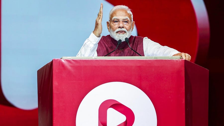 <div class="paragraphs"><p>Prime Minister Narendra Modi addresses during the NXT Conclave, in Delhi, Saturday, March 1, 2025.</p></div>