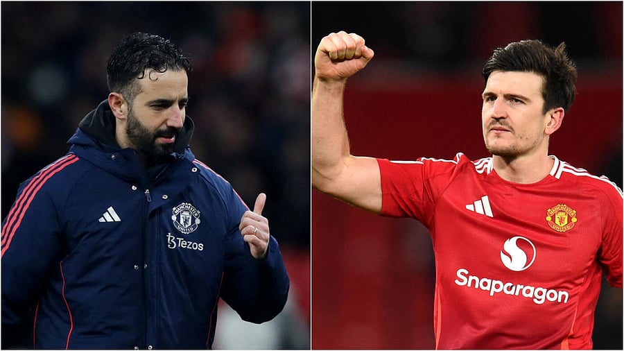 <div class="paragraphs"><p>Ruben Amorim (L); Harry Maguire. </p></div>